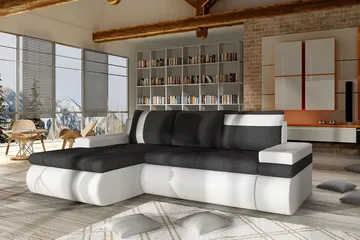 Lavona Divansovesofa Mini Venstre - Mørkegrå/Hvit - Møbler - Sofaer - Skinnsofaer