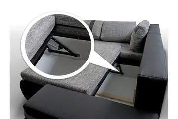 Lavona Divansovesofa Mini Venstre - Mørkegrå/Hvit - Møbler - Sofaer - Skinnsofaer