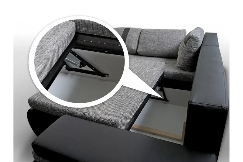 Lavona Divansovesofa Mini Venstre - Mørkegrå/Hvit - Møbler - Sofaer - Skinnsofaer