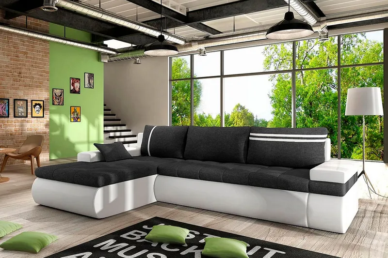 Lavona Divansovesofa Venstre - Mørkegrå/Hvit - Møbler - Sofaer - Skinnsofaer