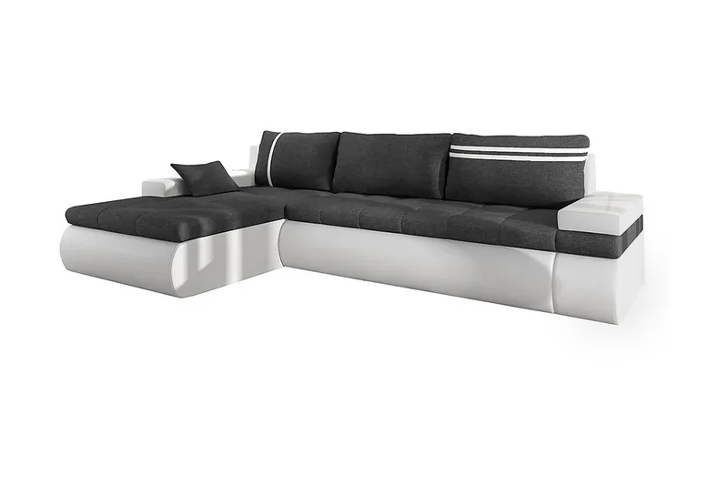 Lavona Divansovesofa Venstre, Mørkegrå/Hvit