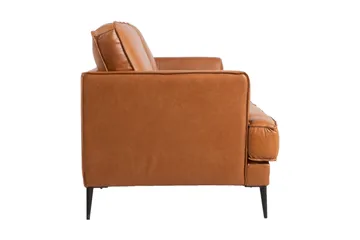 Leo Rektangulær Skinnsofa med Smale Ben 194 cm - Cognac - Møbler - Sofaer - Skinnsofaer