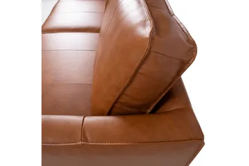 Leo Rektangulær Skinnsofa med Smale Ben 194 cm - Cognac - Møbler - Sofaer - Skinnsofaer
