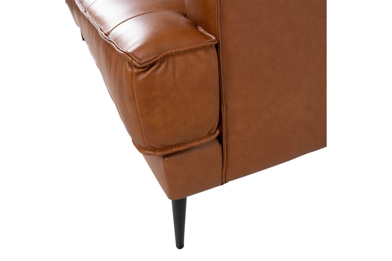 Leo Rektangulær Skinnsofa med Smale Ben 194 cm - Cognac - Møbler - Sofaer - Skinnsofaer