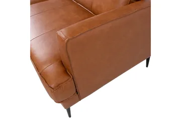 Leo Rektangulær Skinnsofa med Smale Ben 194 cm - Cognac - Møbler - Sofaer - Skinnsofaer