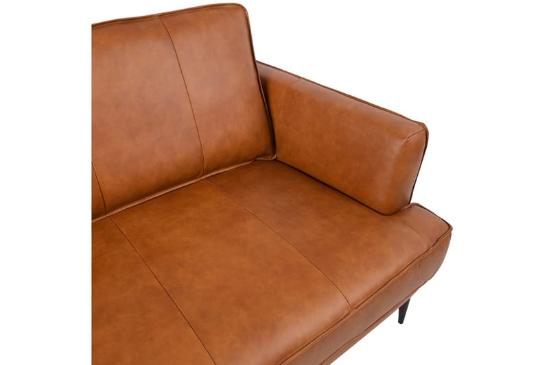 Leo Rektangulær Skinnsofa med Smale Ben 194 cm - Cognac - Møbler - Sofaer - Skinnsofaer