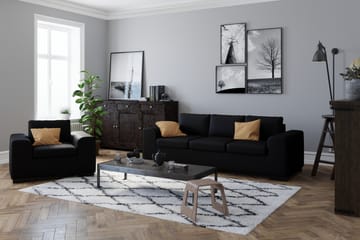 Link 3-seters Sofa i Kunstlær - Svart - Møbler - Sofaer - Skinnsofaer