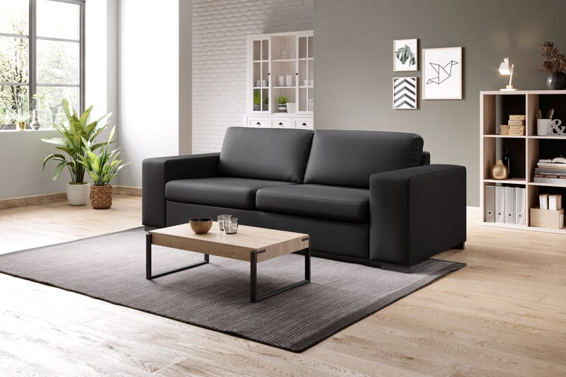 Memphis 3-seters Sofa i Kunstlær - Svart - Møbler - Sofaer - Skinnsofaer