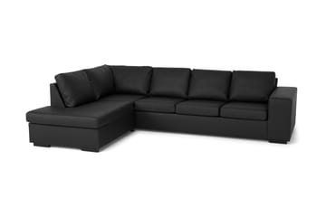 Memphis 4-seters Venstrevendt L-formet Large Sjeselongsofa i Kunstlær - Svart - Møbler - Sofaer - Skinnsofaer