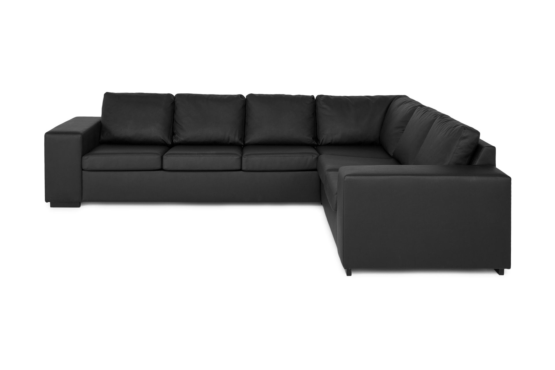 Memphis 5-seters Vendbar L-formet Hjørnesofa i Kunstlær - Svart - Møbler - Sofaer - Skinnsofaer