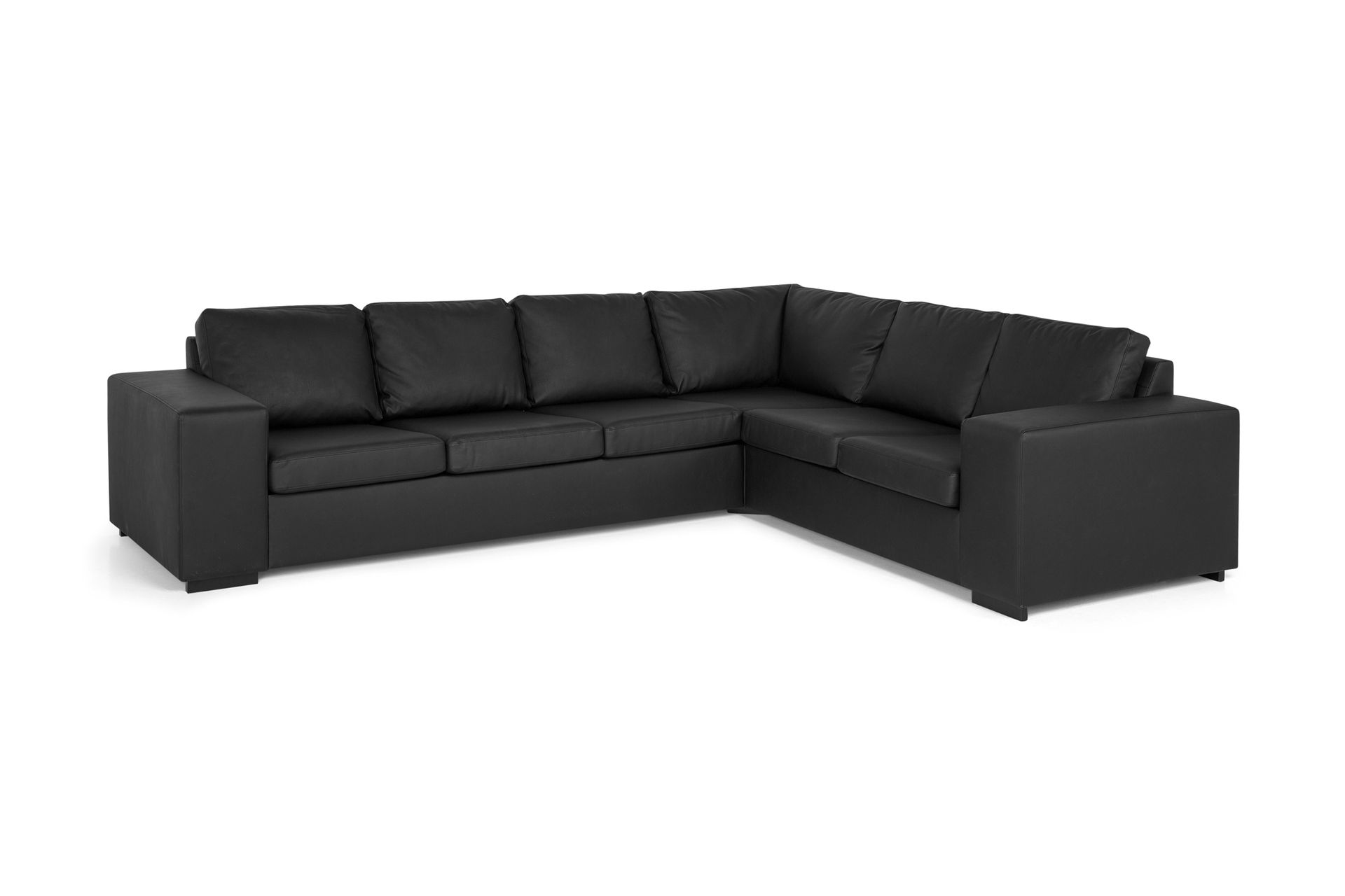 Memphis 5-seters Vendbar L-formet Hjørnesofa i Kunstlær - Svart - Møbler - Sofaer - Skinnsofaer