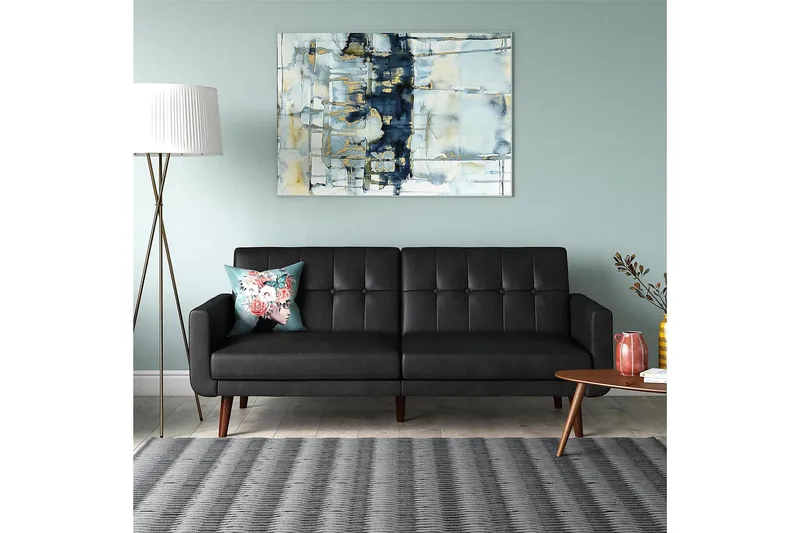 Nola 3-seters Sovesofa Kunstlær/Svart - Dorel Home - Møbler - Sofaer - Skinnsofaer