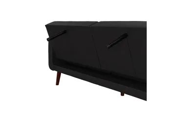 Nola 3-seters Sovesofa Kunstlær/Svart - Dorel Home - Møbler - Sofaer - Skinnsofaer