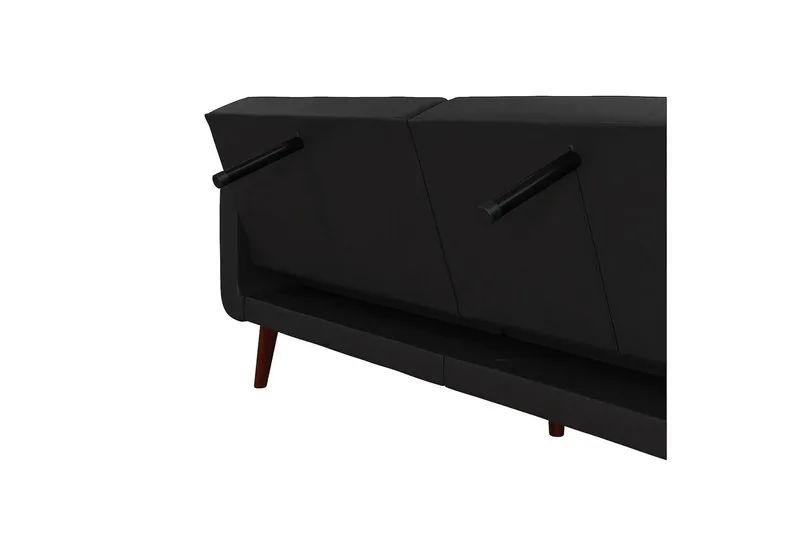 Nola 3-seters Sovesofa Kunstlær/Svart - Dorel Home - Møbler - Sofaer - Skinnsofaer