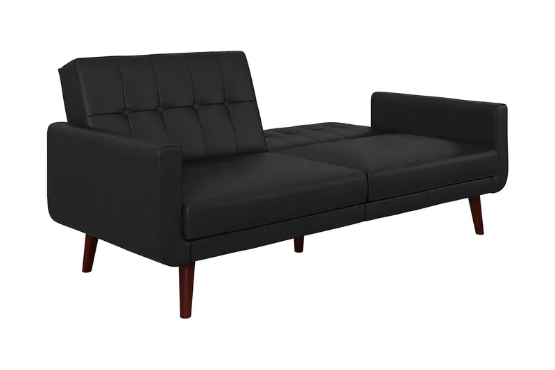 Nola 3-seters Sovesofa Kunstlær/Svart - Dorel Home - Møbler - Sofaer - Skinnsofaer
