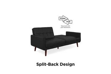 Nola 3-seters Sovesofa Kunstlær/Svart - Dorel Home - Møbler - Sofaer - Skinnsofaer