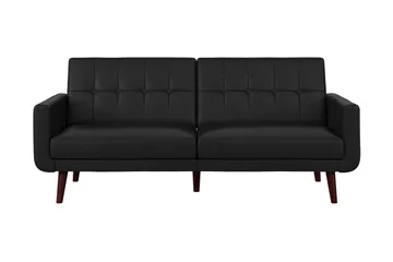 Nola 3-seters Sovesofa Kunstlær/Svart - Dorel Home - Møbler - Sofaer - Skinnsofaer