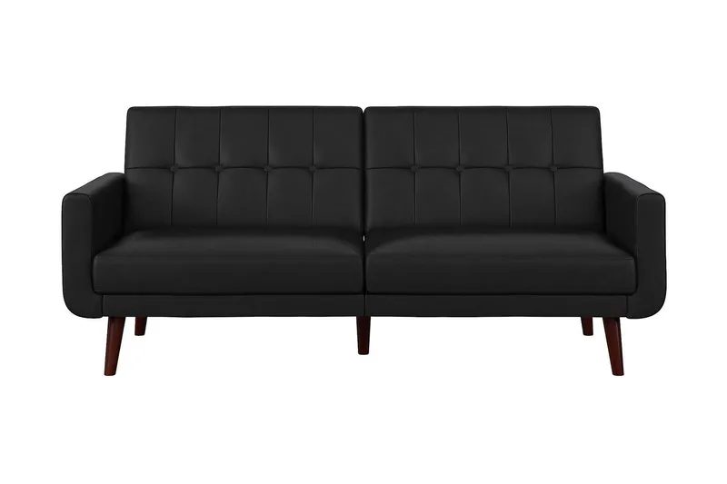 Nola 3-seters Sovesofa Kunstlær/Svart - Dorel Home - Møbler - Sofaer - Skinnsofaer