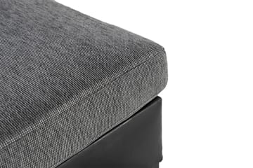 Ocean 4-seters Høyrevendt U-formet Sofa med Divan og Sjeselong i Stoff/Kunstskinn - Grå / Svart - Møbler - Sofaer - Skinnsofaer