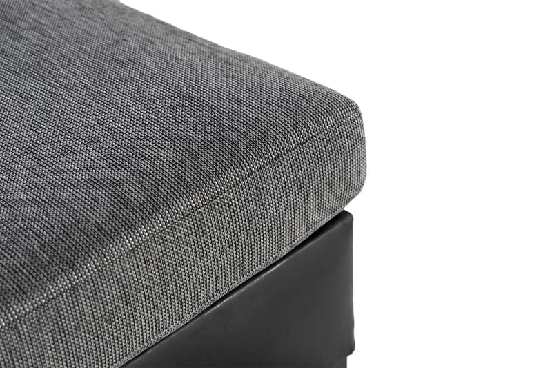 Ocean 4-seters Høyrevendt U-formet Sofa med Divan og Sjeselong i Stoff/Kunstskinn - Grå / Svart - Møbler - Sofaer - Skinnsofaer