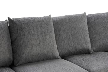 Ocean 4-seters Venstrevendt U-formet Sofa med Divan og Sjeselong i Kunstlær/Stoff - Grå / Svart - Møbler - Sofaer - Skinnsofaer