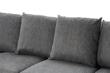 Ocean 5-seters Høyrevendt U-formet Large Sofa med Divan og Sjeselong i Kunstlær/Stoff - Grå / Svart - Møbler - Sofaer - Skinnsofaer