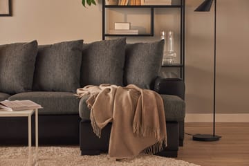 Ocean 5-seters Venstrevendt U-formet Large Sofa med Divan og Sjeselong i Kunstlær/Stoff - Grå / Svart - Møbler - Sofaer - Skinnsofaer