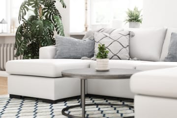 Porto 5-seters Høyrevendt U-formet Large Sofa med Divan og Sjeselong i Kunstskinn - Hvit - Møbler - Sofaer - Skinnsofaer
