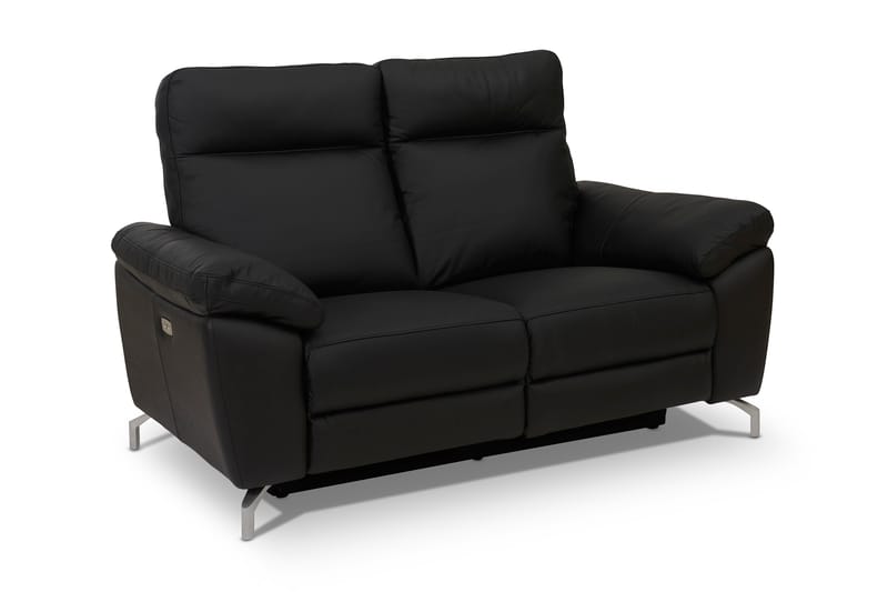 Reclinersofa Ciela 2-seter Lær/PVC - Svart|Sølv - Reclinersofaer - 2 seters kinosofa & reclinersofa - Skinnsofaer