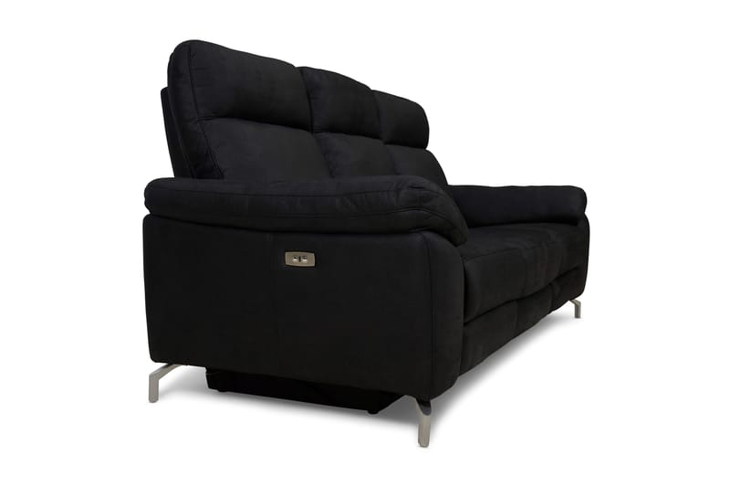 Reclinersofa Ciela 3-seter - Svart|Sølv - Reclinersofaer - Skinnsofaer - 3 seters kinosofa & reclinersofa