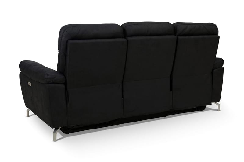 Reclinersofa Ciela 3-seter - Svart|Sølv - Reclinersofaer - Skinnsofaer - 3 seters kinosofa & reclinersofa