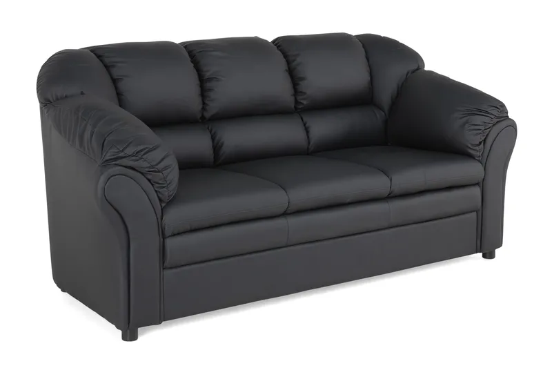 Salvador 3-seter Sofa Kunstlær - Svart/Kunstlær - Møbler - Sofaer - Skinnsofaer