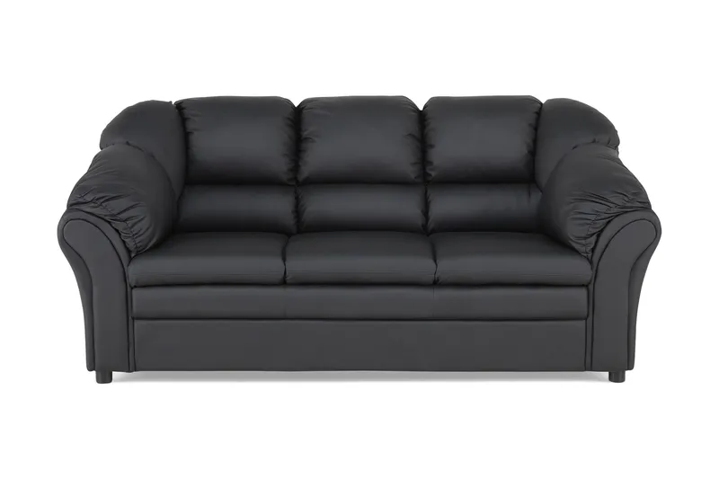 Salvador 3-seter Sofa Kunstlær, Svart/Kunstlær