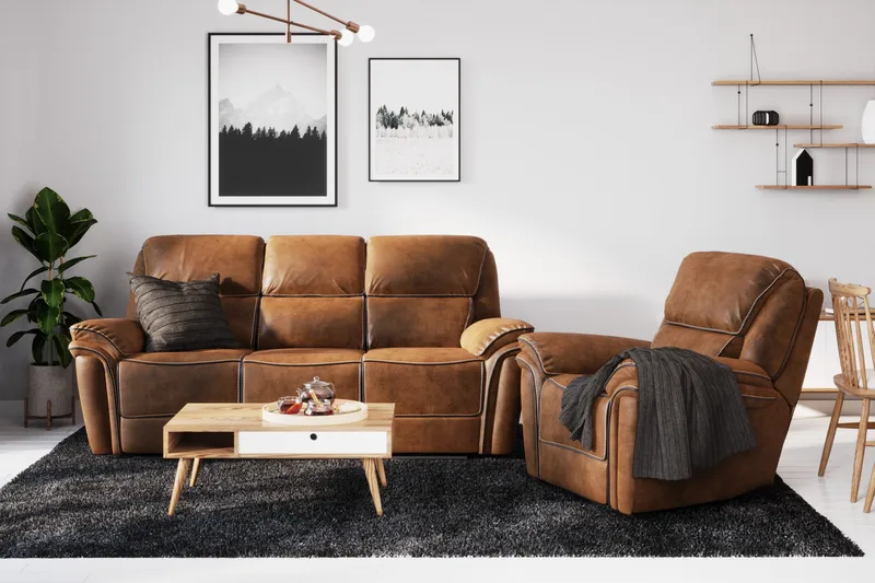Saranda 3-seters Sofa - Brun - Møbler - Sofaer - 3 seter sofa