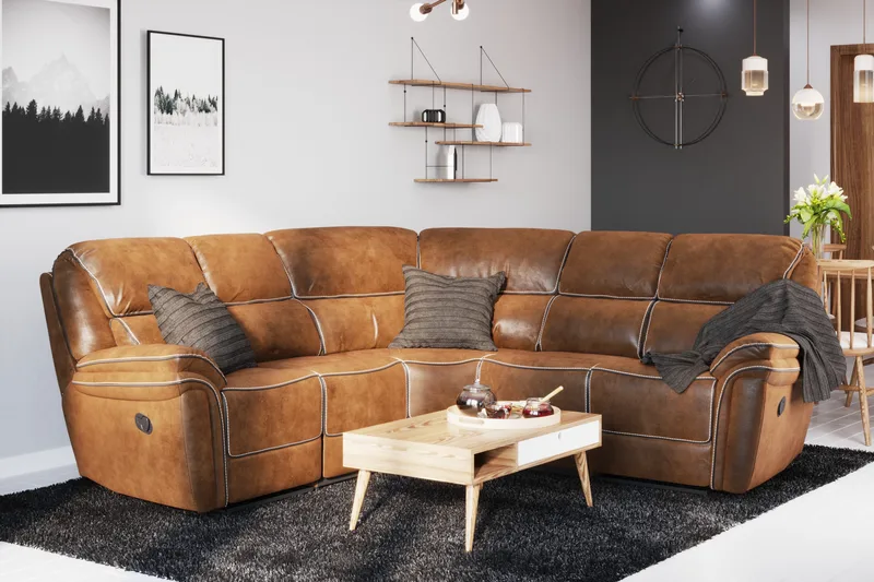 Saranda Hjørnesofa - Brun - Møbler - Sofaer - Reclinersofaer