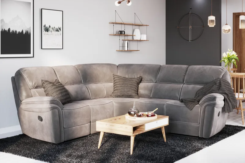 Saranda Hjørnesofa - Grå - Møbler - Sofaer - Hjørnesofaer