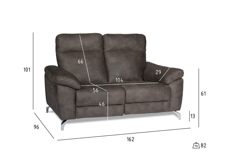 Sofa Ciela 2-seter - Brun - Skinnsofaer - 2 seter sofa