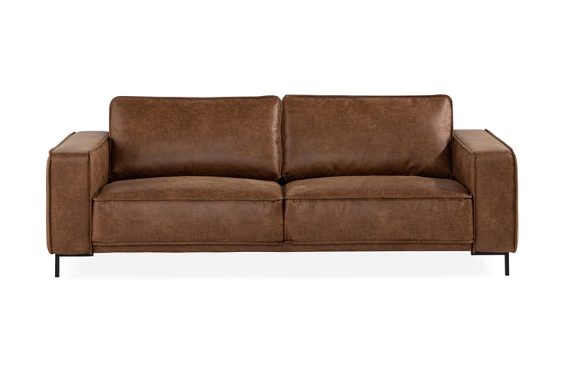 Sofa Minou 2,5-seter Bonded Leather - Brun - 2 seter sofa - Skinnsofaer