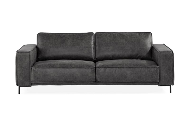 Sofa Minou 2,5-seter Bonded Leather - Mørkgrå - Skinnsofaer - 2 seter sofa