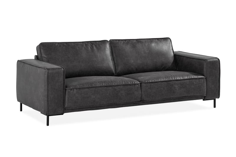 Sofa Minou 2,5-seter Bonded Leather - Mørkgrå - Skinnsofaer - 2 seter sofa