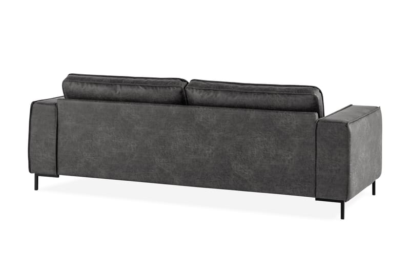 Sofa Minou 2,5-seter Bonded Leather - Mørkgrå - Skinnsofaer - 2 seter sofa