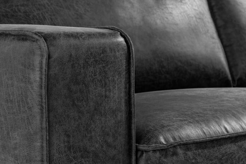 Sofa Minou 2,5-seter Bonded Leather - Mørkgrå - Skinnsofaer - 2 seter sofa