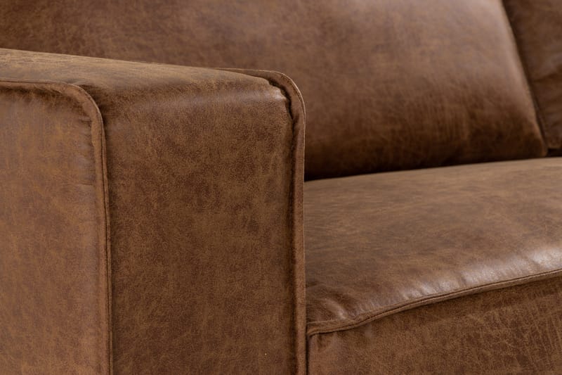 Sofa Minou 3-seter Bonded Leather - Brun - Skinnsofaer - 3 seter sofa