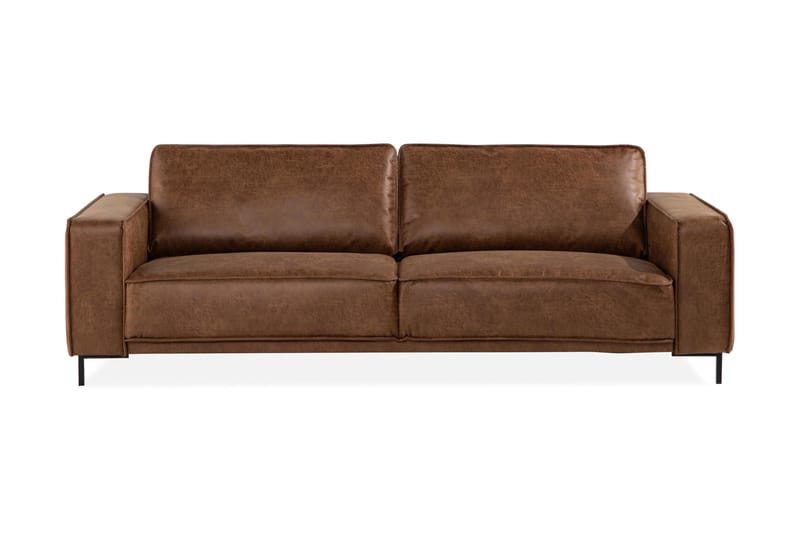 Sofa Minou 3-seter Bonded Leather - Brun - Skinnsofaer - 3 seter sofa