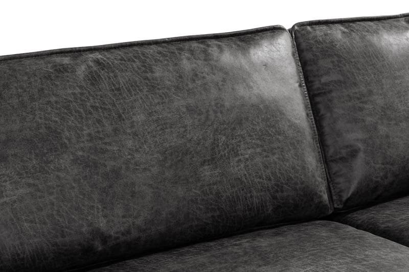 Sofa Minou 3-seter Bonded Leather - Mørkgrå - Skinnsofaer - 3 seter sofa