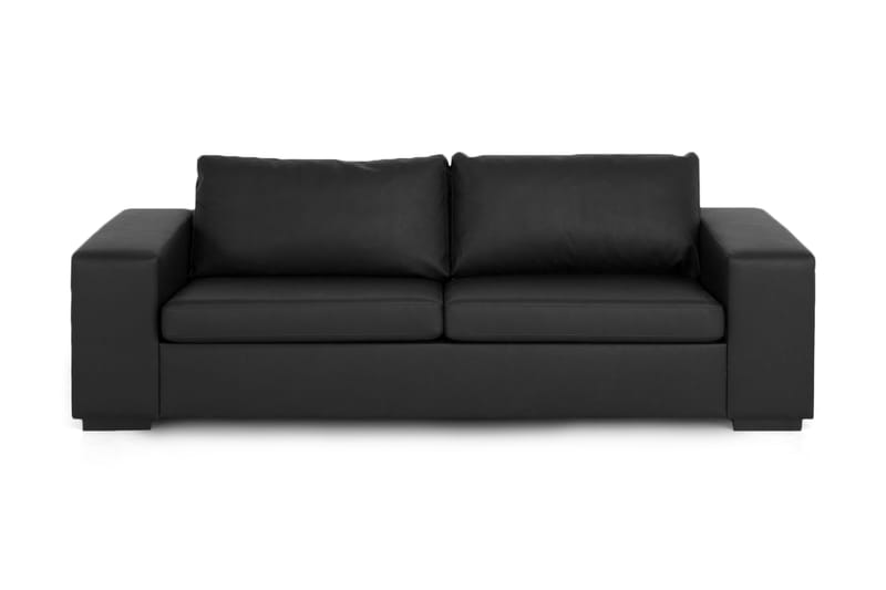 Sofa Sit Down 3-seter Kunstlær - Svart - Skinnsofaer - 3 seter sofa