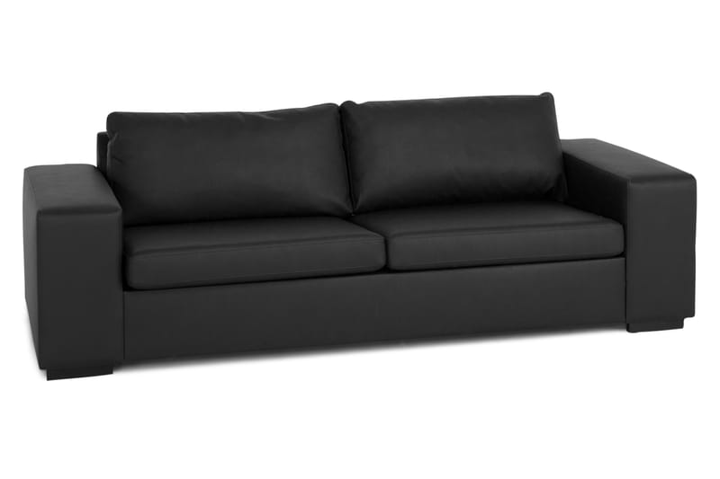 Sofa Sit Down 3-seter Kunstlær - Svart - Skinnsofaer - 3 seter sofa
