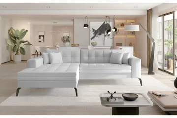 Solangis Divansofa Venstre - Lær/Hvit - Møbler - Sofaer - Skinnsofaer