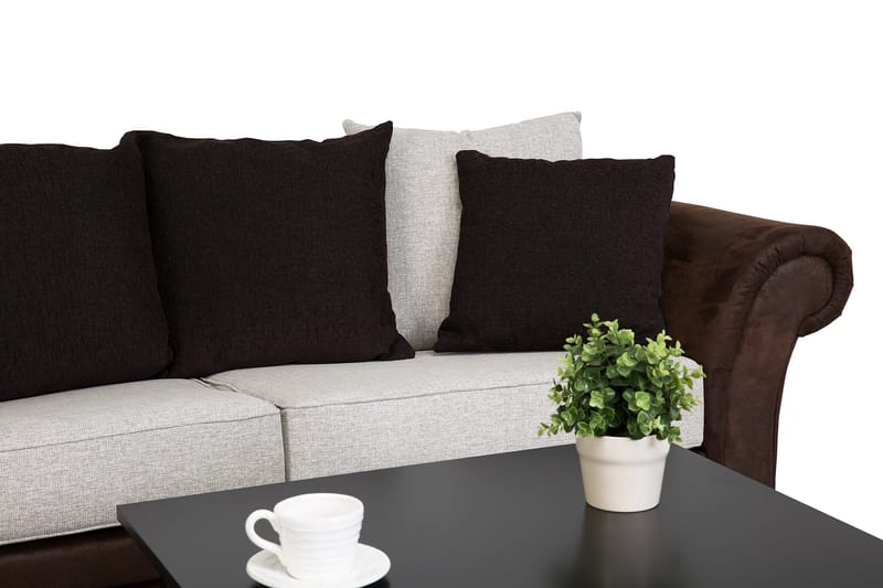 Toronto 3-seters Sofa - Brun/Beige - Møbler - Sofaer - Skinnsofaer
