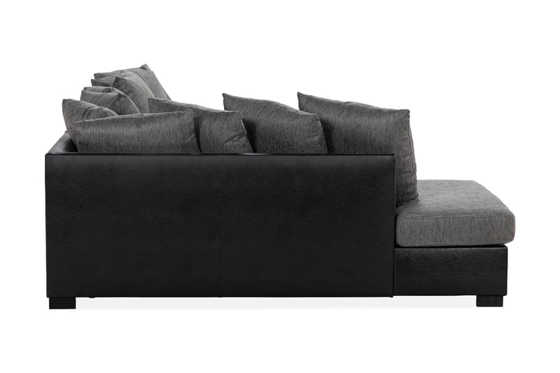 U-sofa Friday med Divan Høyre - Svart|Grå - Skinnsofaer - U-sofa